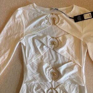 Fashion Nova White Top with Gold Details